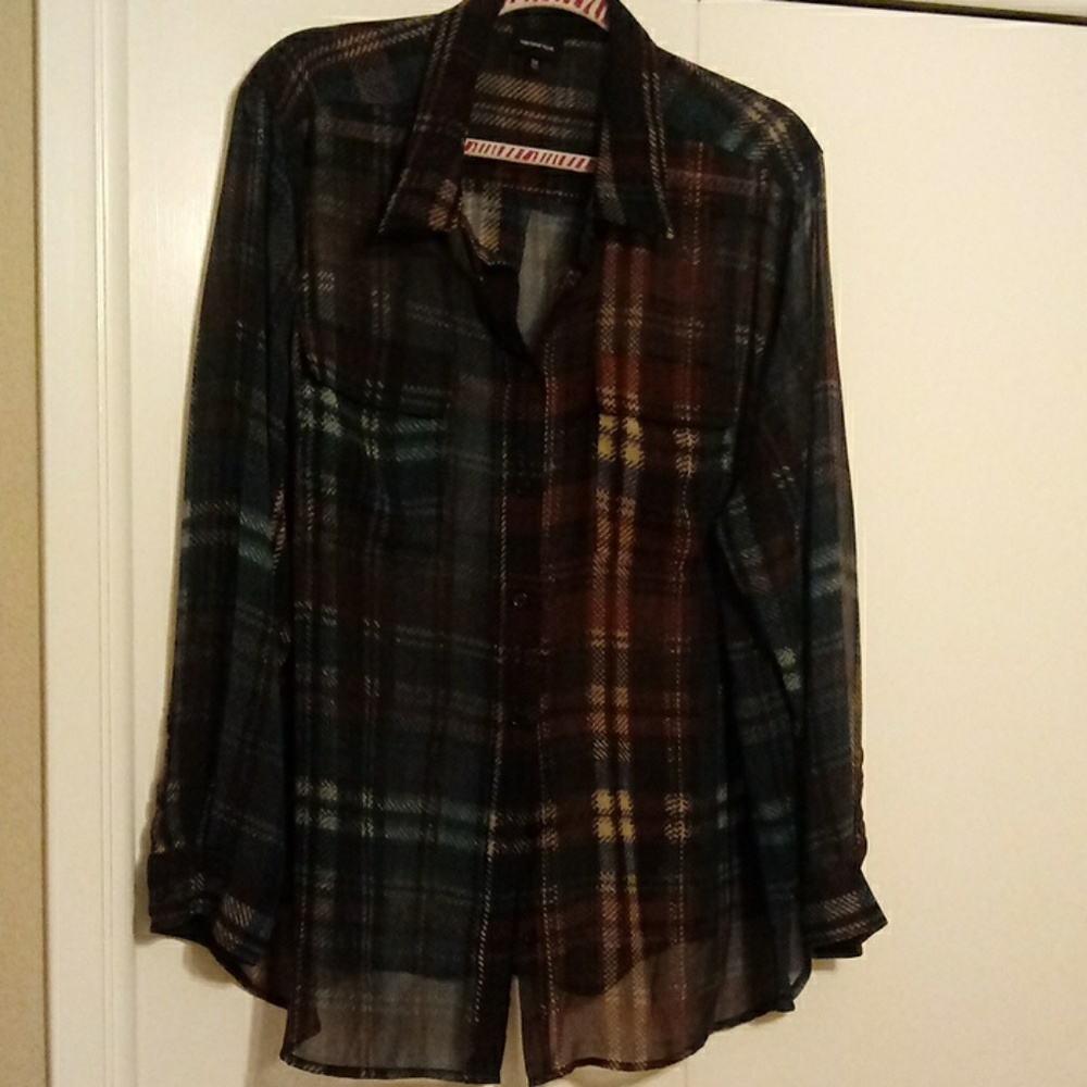 Sheer long sleeve blouse